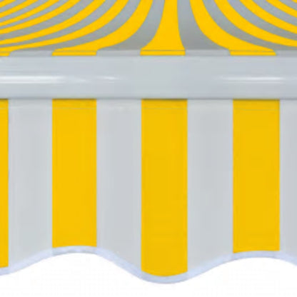 276354 vidaXL Folding Awning Manual Operated 600 cm Yellow/White (143032+144062)