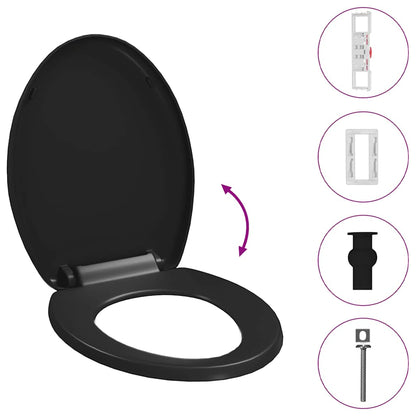 Soft-close Toilet Seat with Quick-release Design Black