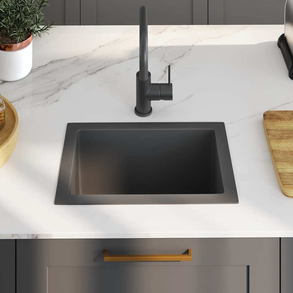 Handmade Kitchen Sink Black Stainless Steel
