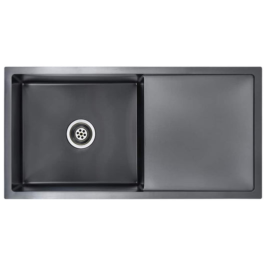 Handmade Kitchen Sink Black Stainless Steel
