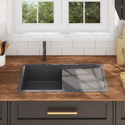 Handmade Kitchen Sink Black Stainless Steel