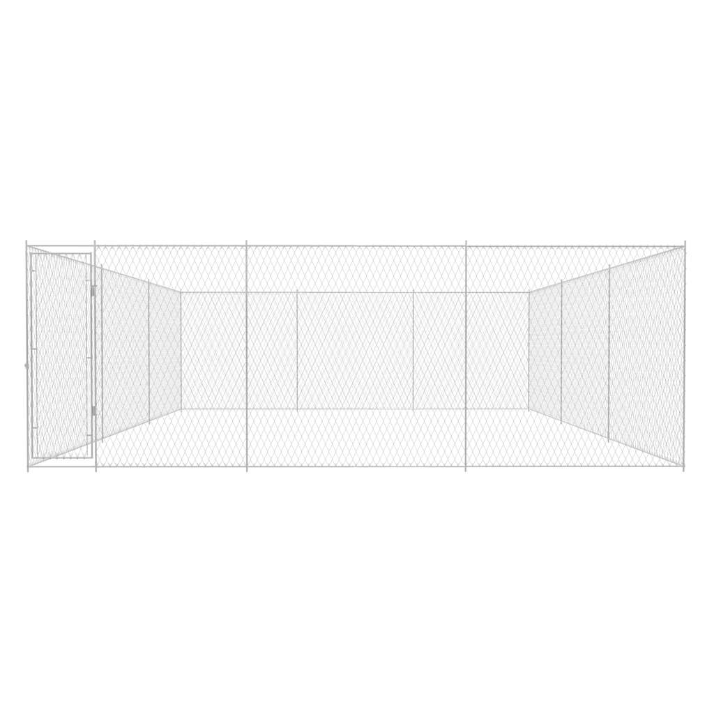 145034 vidaXL Outdoor Dog Kennel Galvanised Steel 570x570x185 cm