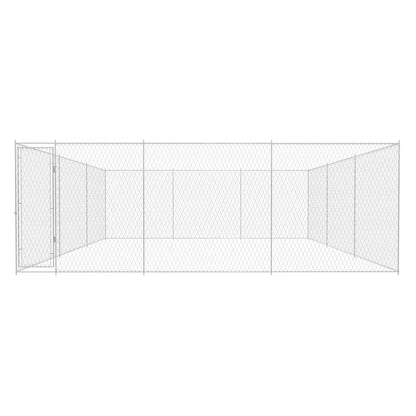 145034 vidaXL Outdoor Dog Kennel Galvanised Steel 570x570x185 cm