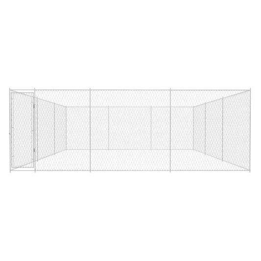 145034 vidaXL Outdoor Dog Kennel Galvanised Steel 570x570x185 cm