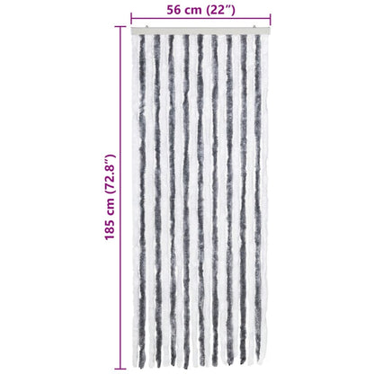 Insect Curtain Grey and White 56x185 cm Chenille
