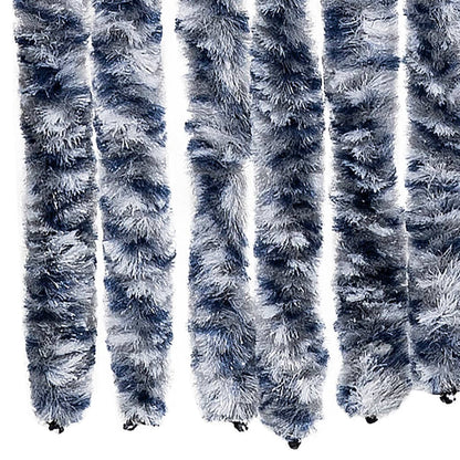 Insect Curtain Blue, White and Silver 90x220 cm Chenille