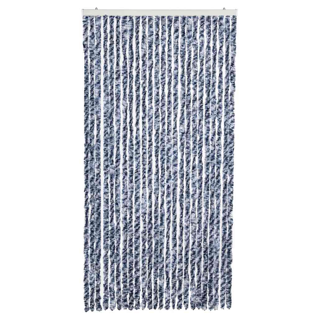 284275 vidaXL Insect Curtain Blue, White and Silver 100x220 cm Chenille