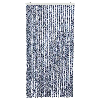 284275 vidaXL Insect Curtain Blue, White and Silver 100x220 cm Chenille