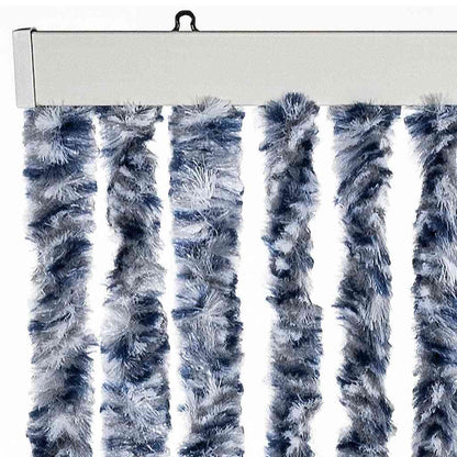 284275 vidaXL Insect Curtain Blue, White and Silver 100x220 cm Chenille