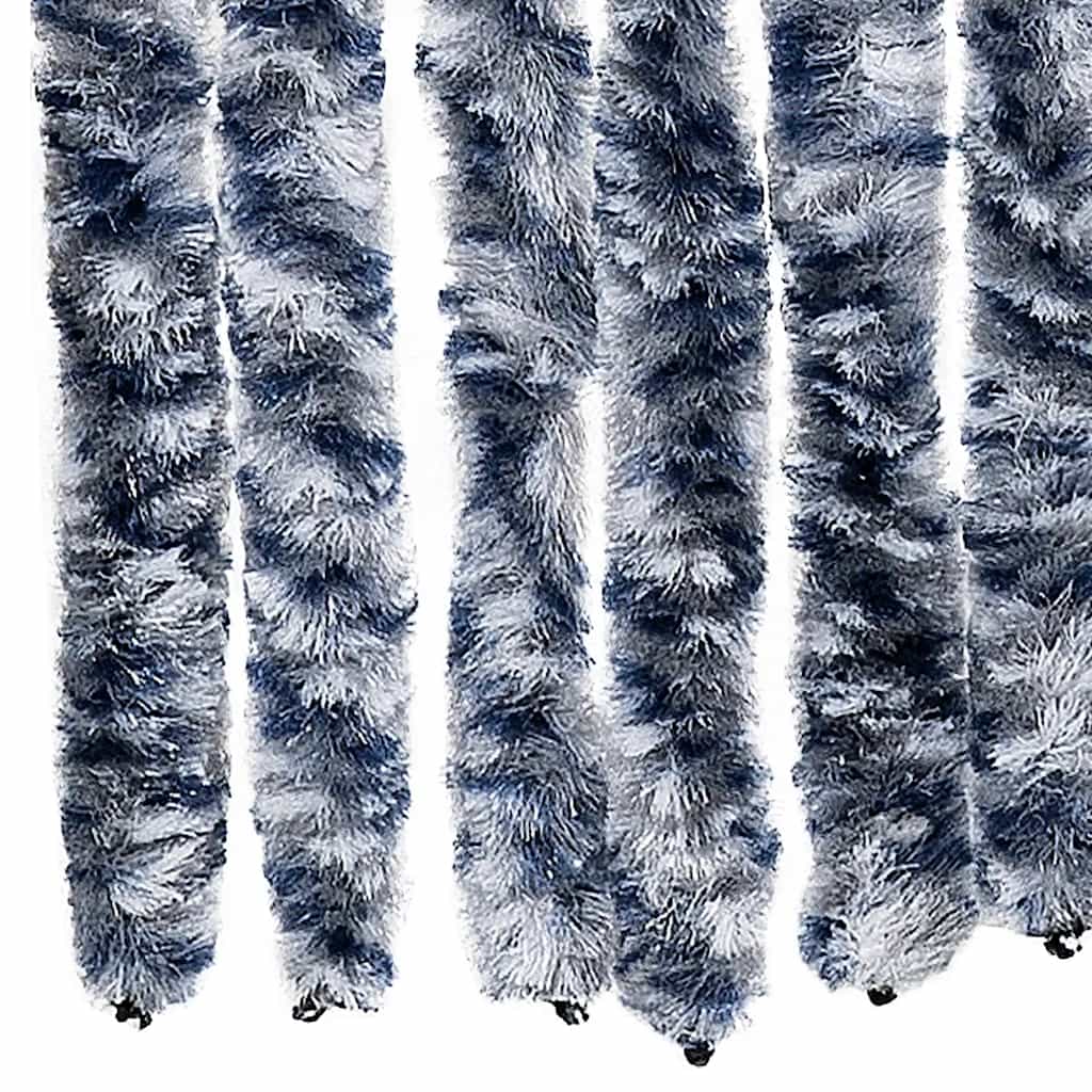 284275 vidaXL Insect Curtain Blue, White and Silver 100x220 cm Chenille
