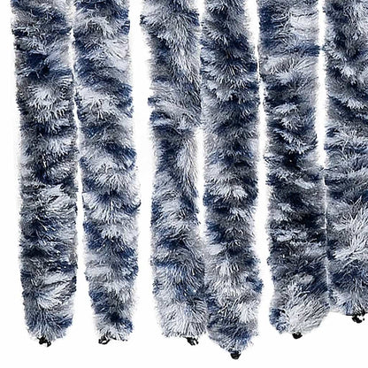 284275 vidaXL Insect Curtain Blue, White and Silver 100x220 cm Chenille