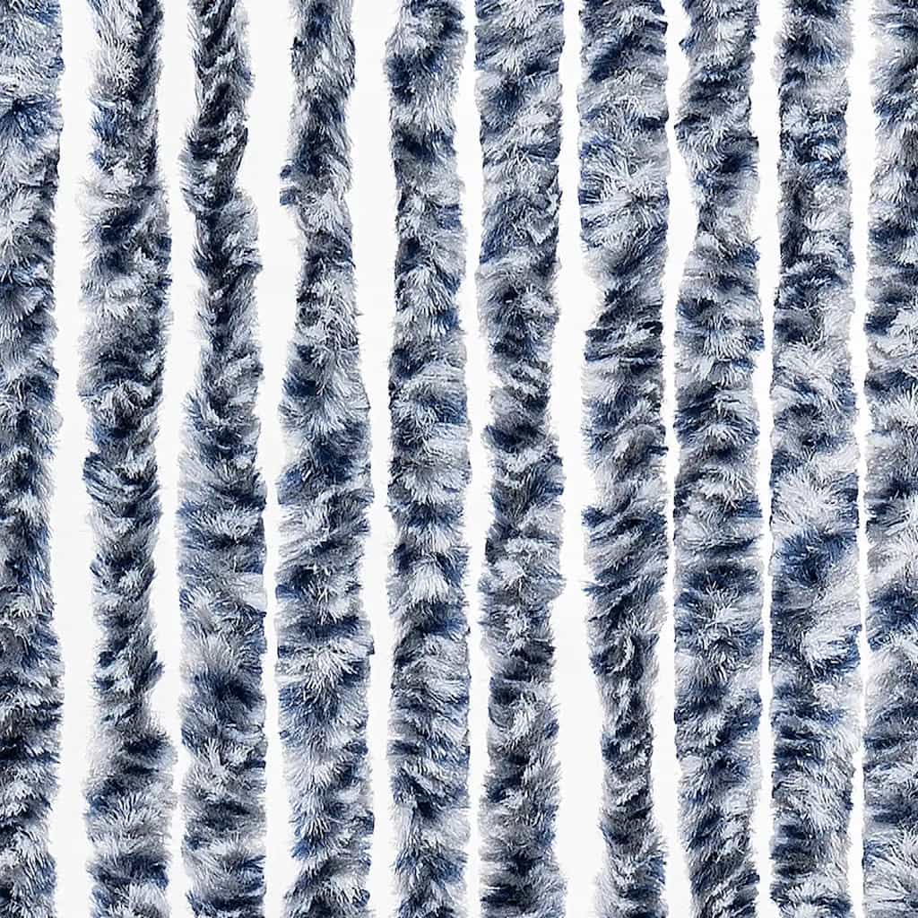 284275 vidaXL Insect Curtain Blue, White and Silver 100x220 cm Chenille