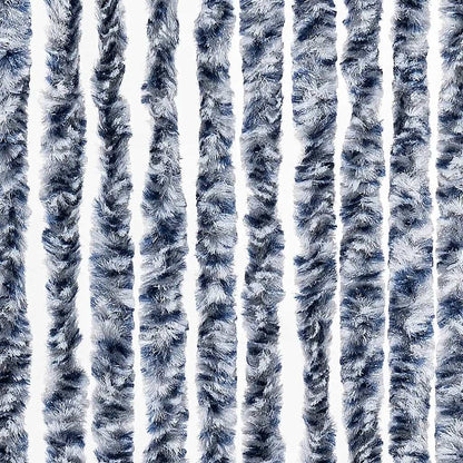 284275 vidaXL Insect Curtain Blue, White and Silver 100x220 cm Chenille