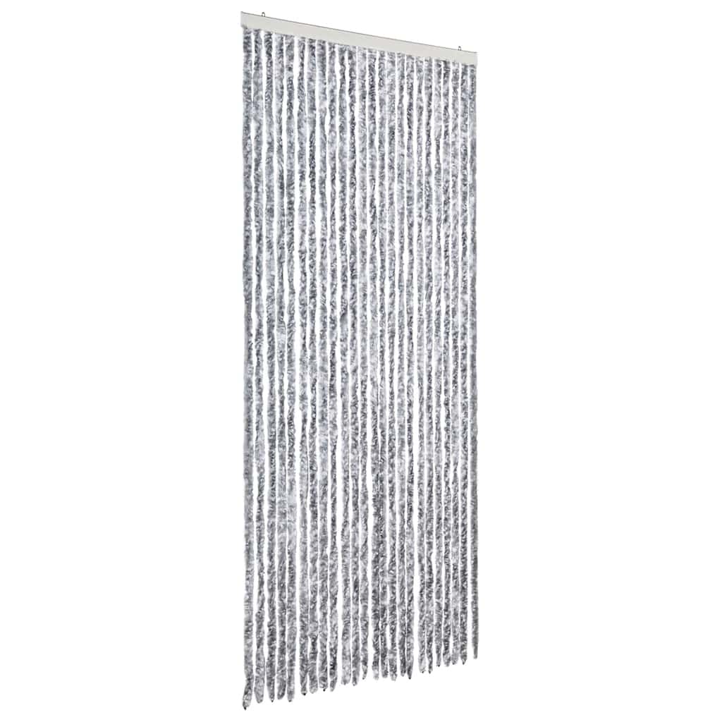 284281 vidaXL Insect Curtain White and Grey 100x220 cm Chenille