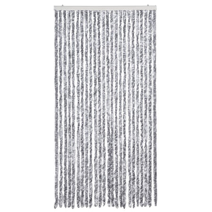 284281 vidaXL Insect Curtain White and Grey 100x220 cm Chenille