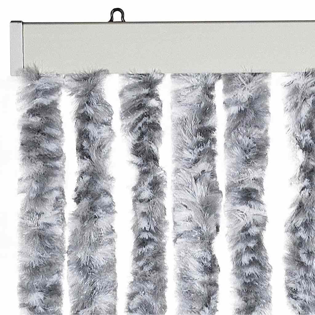 284281 vidaXL Insect Curtain White and Grey 100x220 cm Chenille