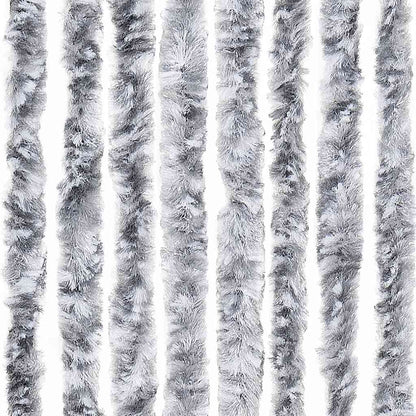 284281 vidaXL Insect Curtain White and Grey 100x220 cm Chenille