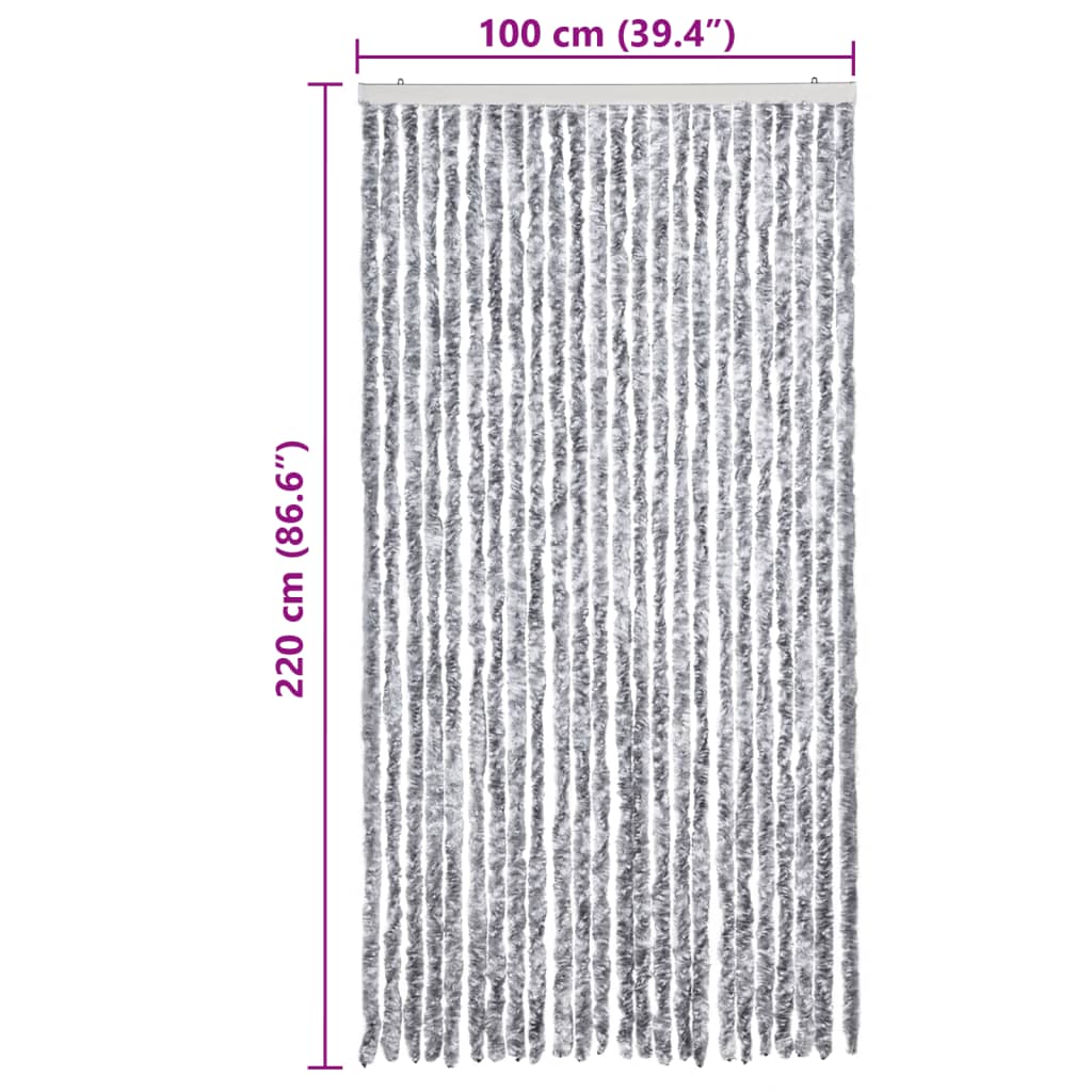 Insect Curtain White and Grey 100x220 cm Chenille