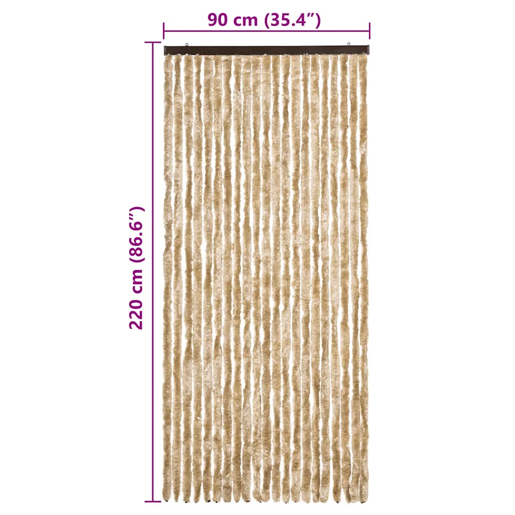 284283 vidaXL Insect Curtain Beige 90x220 cm Chenille
