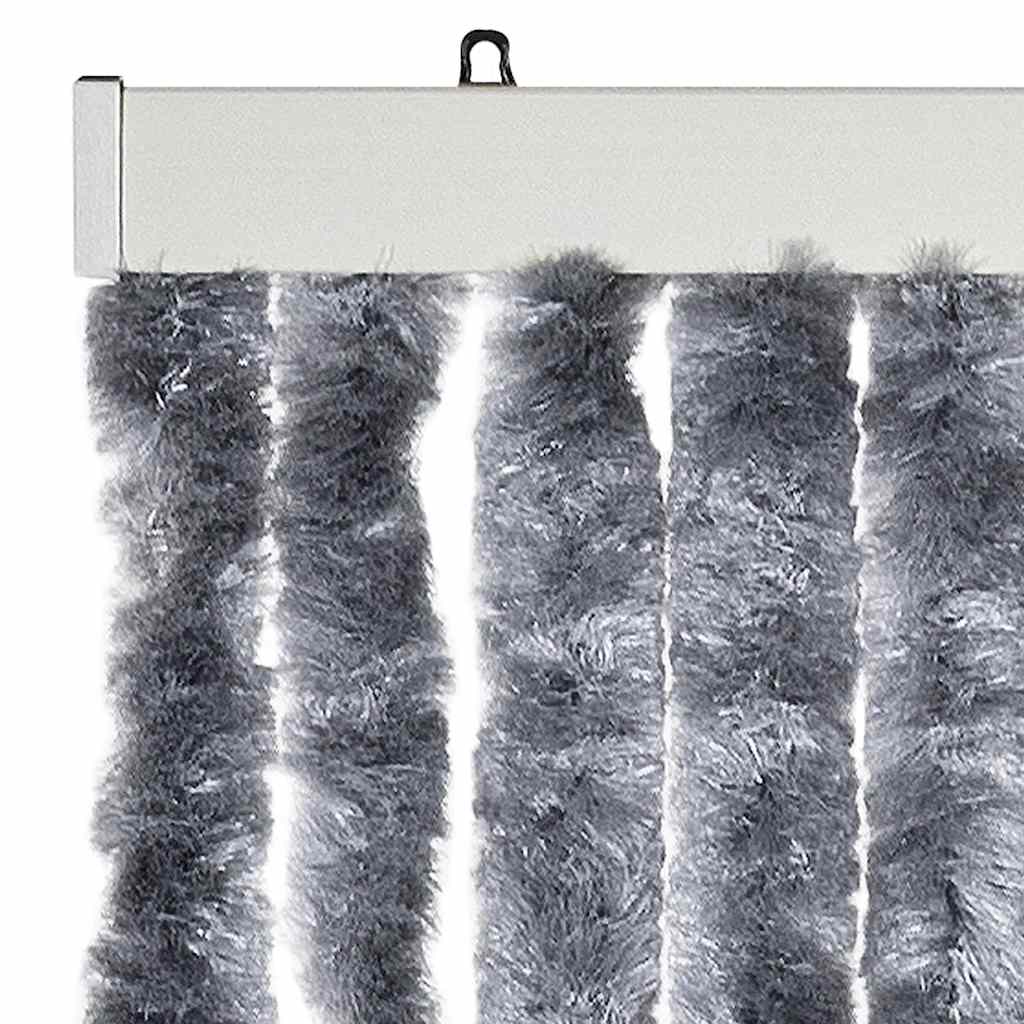 284286 vidaXL Insect Curtain Silver 90x220 cm Chenille