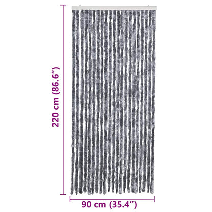 284286 vidaXL Insect Curtain Silver 90x220 cm Chenille