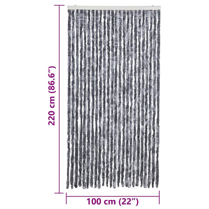 284287 vidaXL Insect Curtain Silver 100x220 cm Chenille