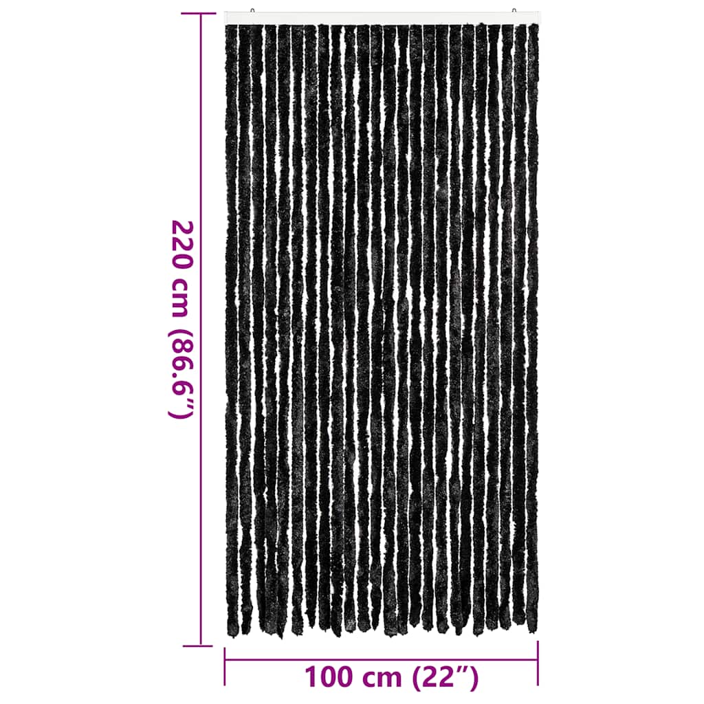 284290 vidaXL Insect Curtain Anthracite 100x220 cm Chenille