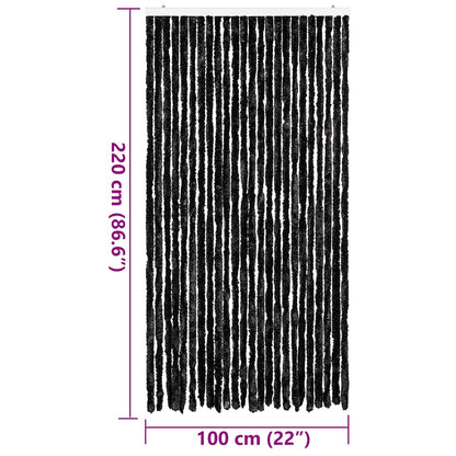 284290 vidaXL Insect Curtain Anthracite 100x220 cm Chenille