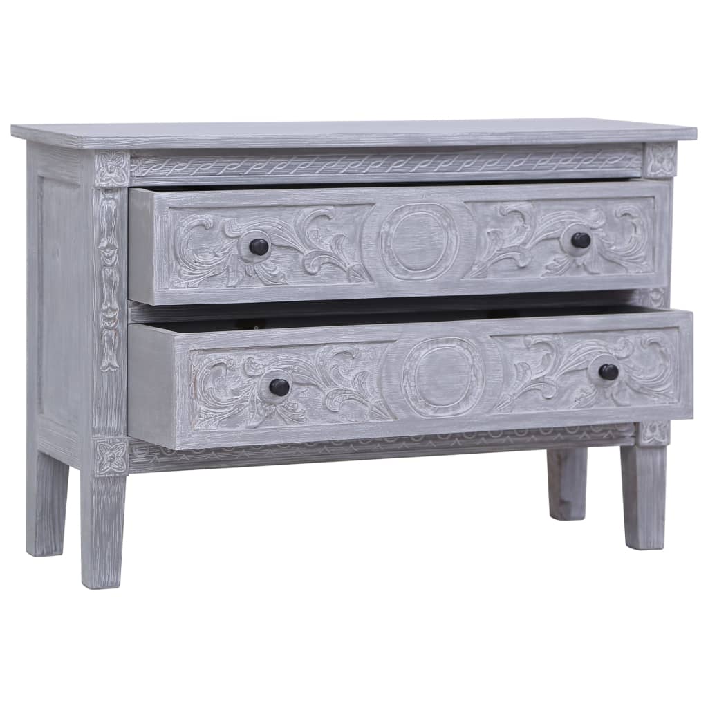 Sideboard | Grey wash finish | Solid Mahogany wood | 90x30x60 cm