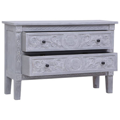 Sideboard | Grey wash finish | Solid Mahogany wood | 90x30x60 cm