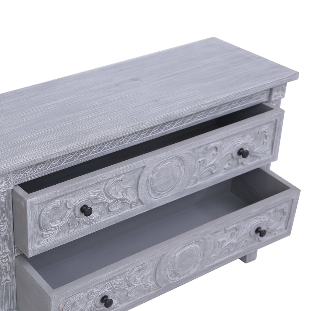 Sideboard | Grey wash finish | Solid Mahogany wood | 90x30x60 cm