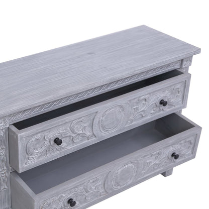 Sideboard | Grey wash finish | Solid Mahogany wood | 90x30x60 cm