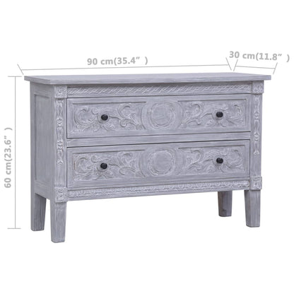 Sideboard | Grey wash finish | Solid Mahogany wood | 90x30x60 cm