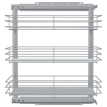 3-Tier Pull-out Kitchen Wire Basket Silver 47x35x56 cm