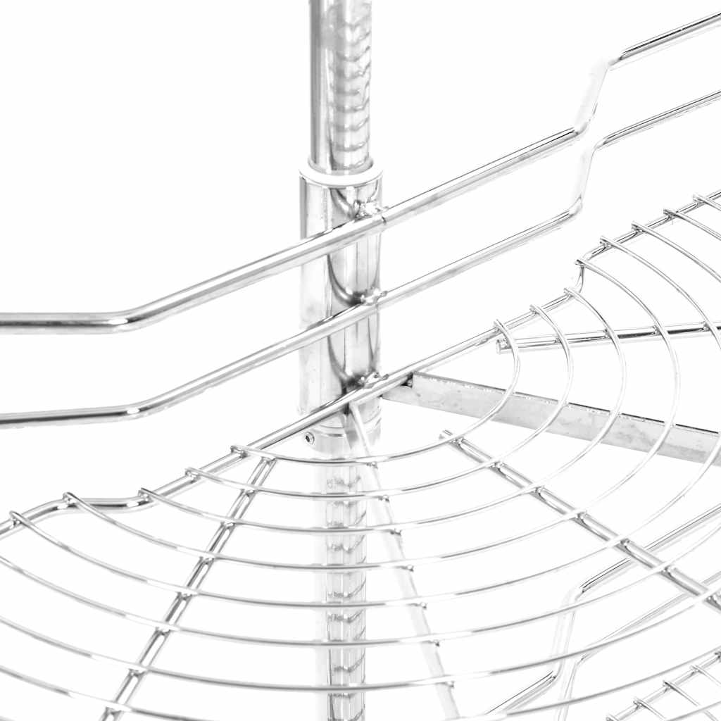 50972 vidaXL 2-Tier Kitchen Wire Basket Silver 180 Degree 75x38x80 cm