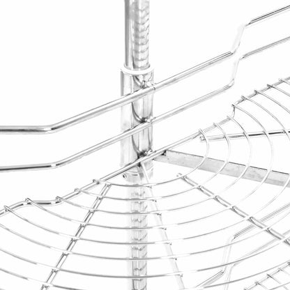 50972 vidaXL 2-Tier Kitchen Wire Basket Silver 180 Degree 75x38x80 cm