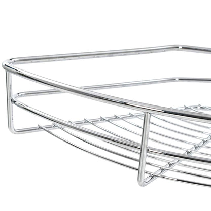 50972 vidaXL 2-Tier Kitchen Wire Basket Silver 180 Degree 75x38x80 cm