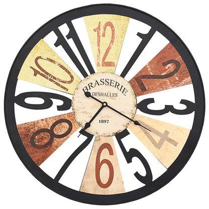Wall Clock | Multicolour | Metal, Paper | 60 cm Diameter