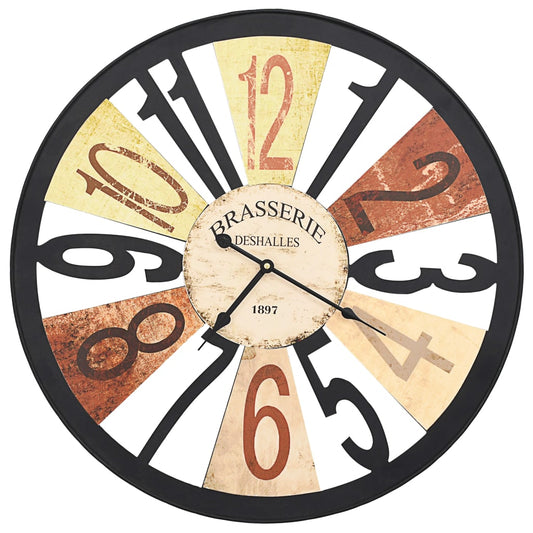 283863 vidaXL Wall Clock Metal 60 cm Multicolour