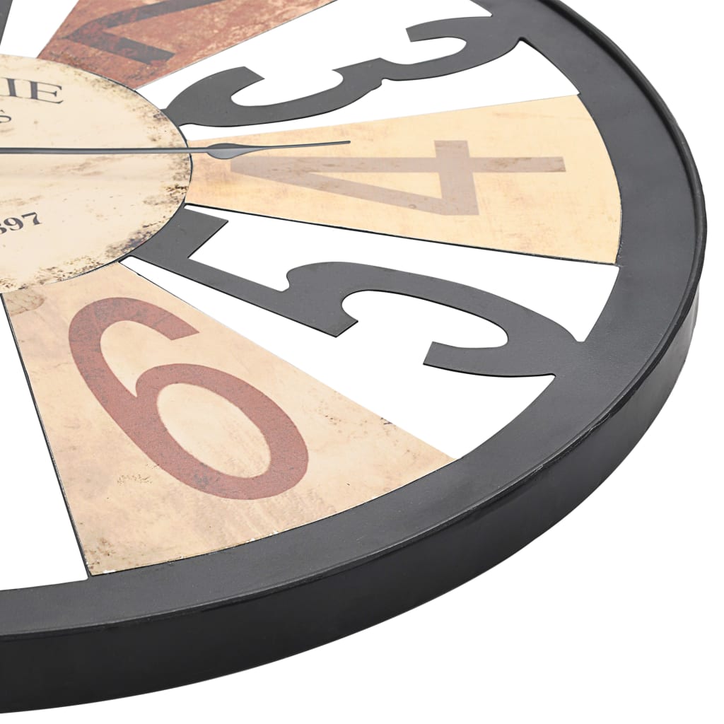 Wall Clock | Multicolour | Metal, Paper | 60 cm Diameter