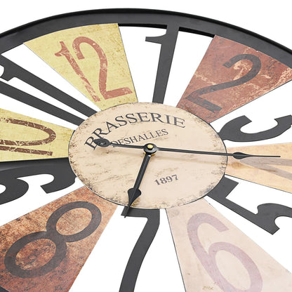 Wall Clock | Multicolour | Metal, Paper | 60 cm Diameter