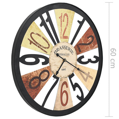 Wall Clock | Multicolour | Metal, Paper | 60 cm Diameter