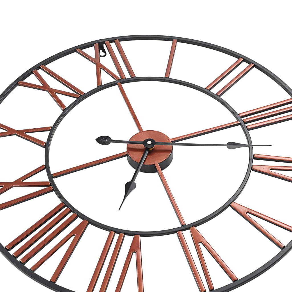 Stunning red wall clock made of metal with Roman numerals, 58 cm diameter, from vidaXL.