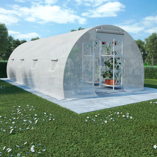 Greenhouse | White | PE mesh fabric, galvanised steel | 18m²