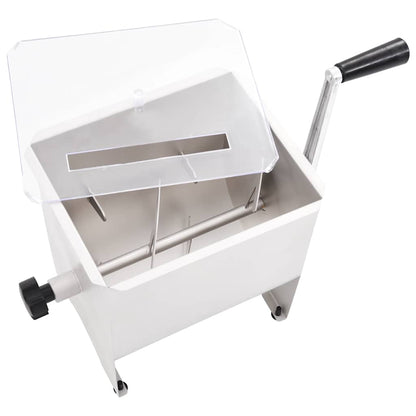 50959 vidaXL Manual Meat Mixer with Lid Silver Stainless Steel