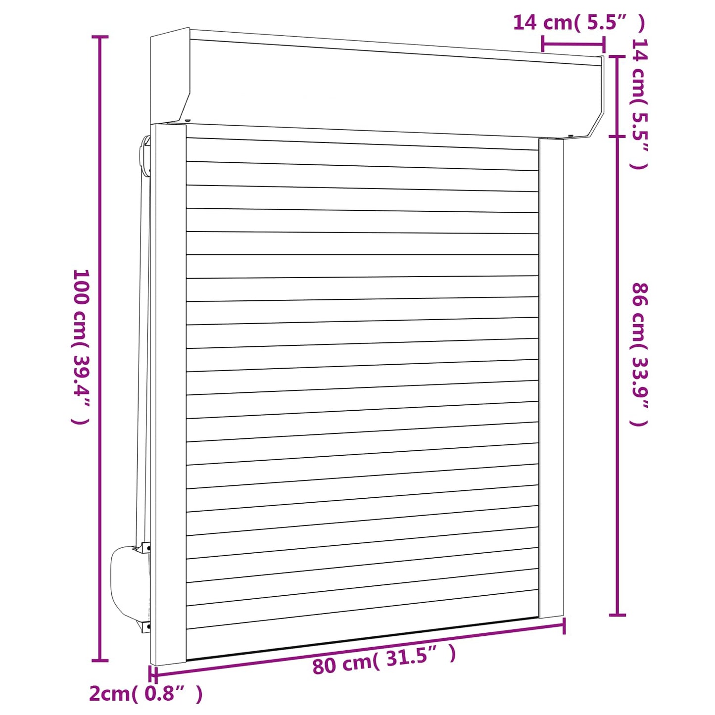 Roller Shutter Manual Anthracite 80 x 100 cm