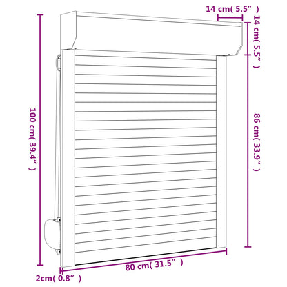 Roller Shutter Manual Anthracite 80 x 100 cm