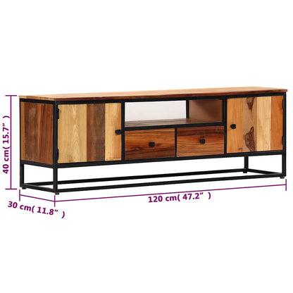 282726 vidaXL TV Cabinet 120x30x40 cm Solid Reclaimed Wood and Steel