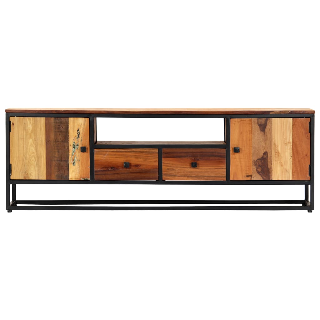 282726 vidaXL TV Cabinet 120x30x40 cm Solid Reclaimed Wood and Steel