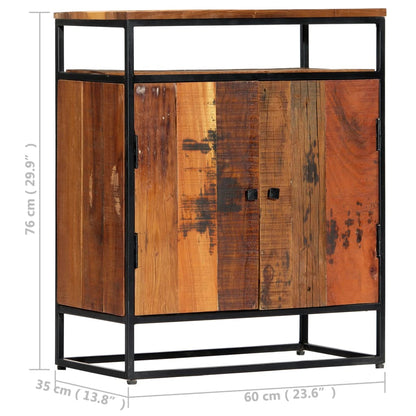 282727 vidaXL Side Cabinet 60x35x76 cm Solid Reclaimed Wood and Steel